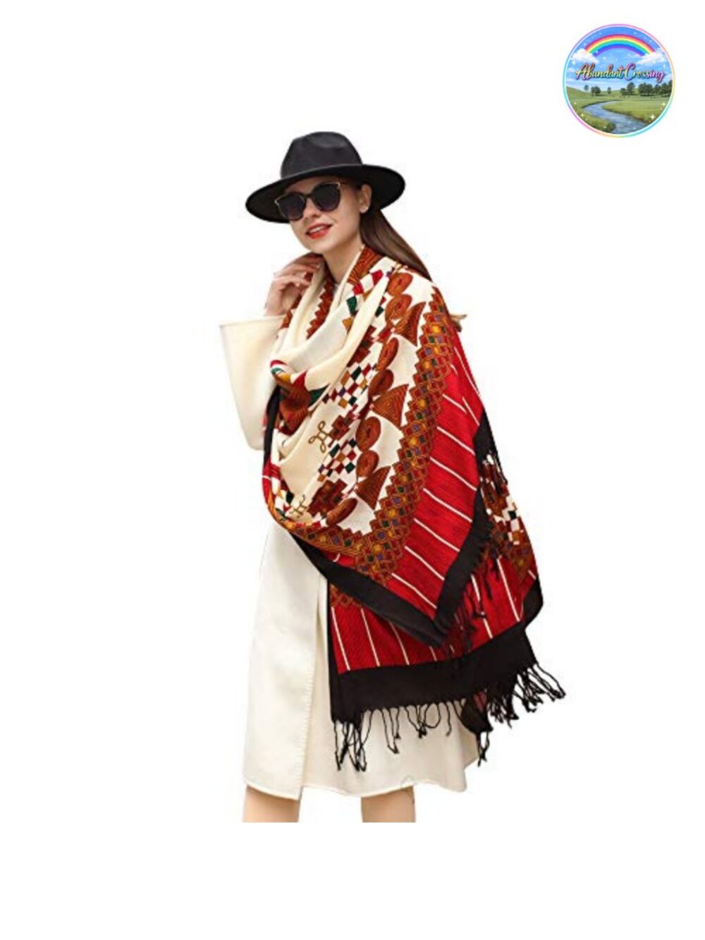 100% Merino Wool Extra Large Pashmina Shawl Wrap Handmade Tassels 96x43 Travel